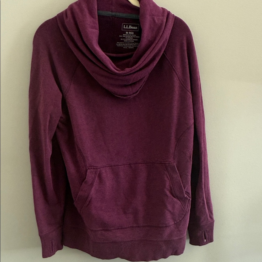 L.L. Bean Women's Deep Purple Cowl Neck Sweater